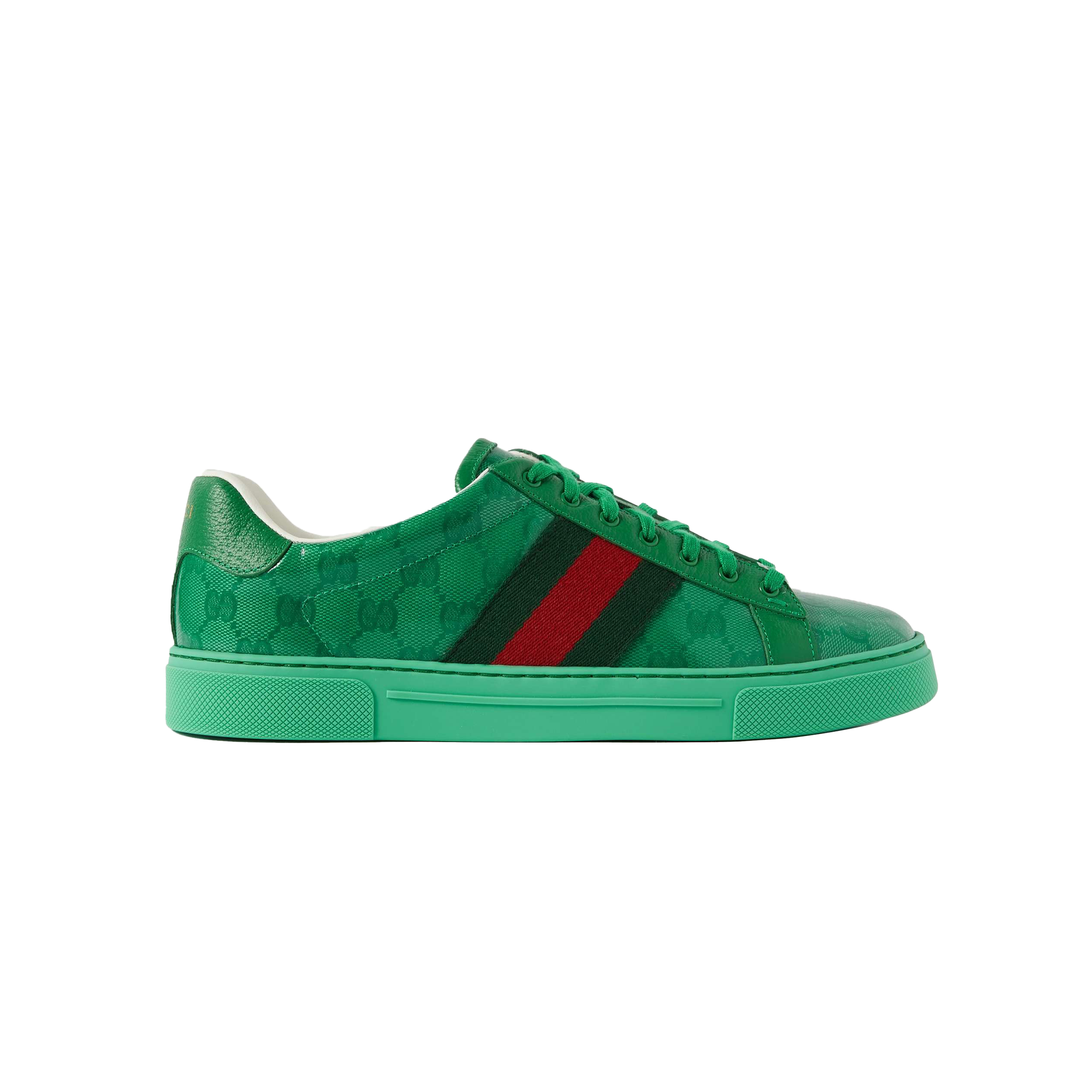 GUCCI ACE MONOGRAMMED LEATHER-TRIMMED COATED-CANVAS SNEAKERS 576963